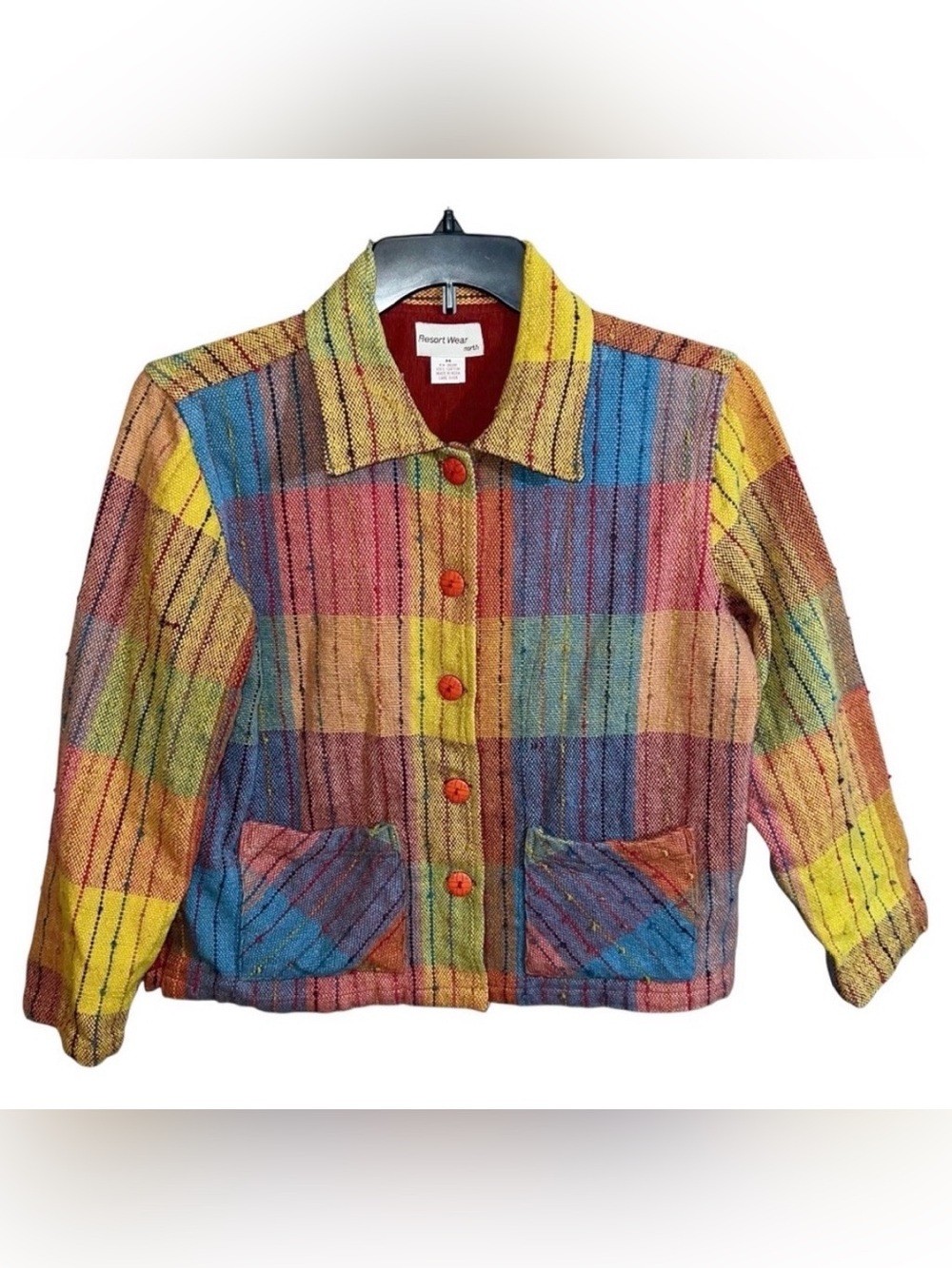 Resort Wear Sweater Women’s Size M Multi Color Button Front Long Sleeve